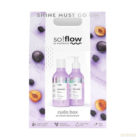 Vis Plantis So!Flow Zestaw prezentowy Cudo Box do włosów farbowanych (szampon 400 ml+odżywka 400 ml)