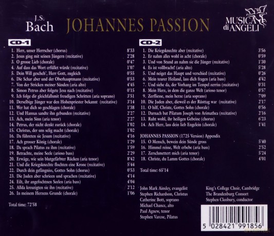 Michael Chance: Bach - Johannes Passion [2CD]