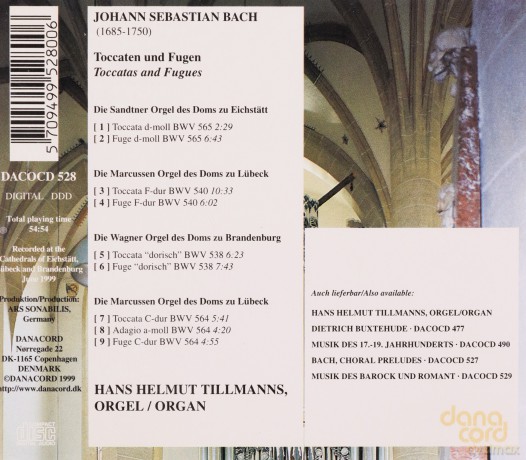 Hans Helmut Tillmanns: Bach: Toccatas and Fugues [CD]