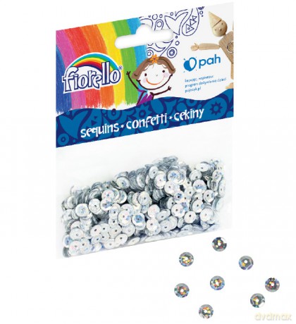 Cekiny confetti kółko srebrne Fiorello GR-C14-6S