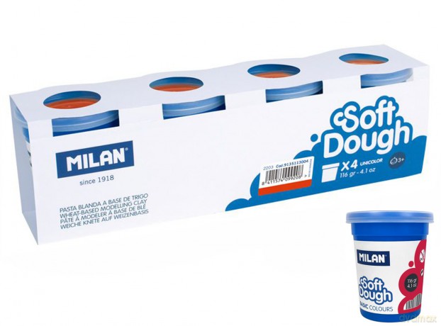 Ciastolina Milan basic 4 słoiczki x 116 g czerwona