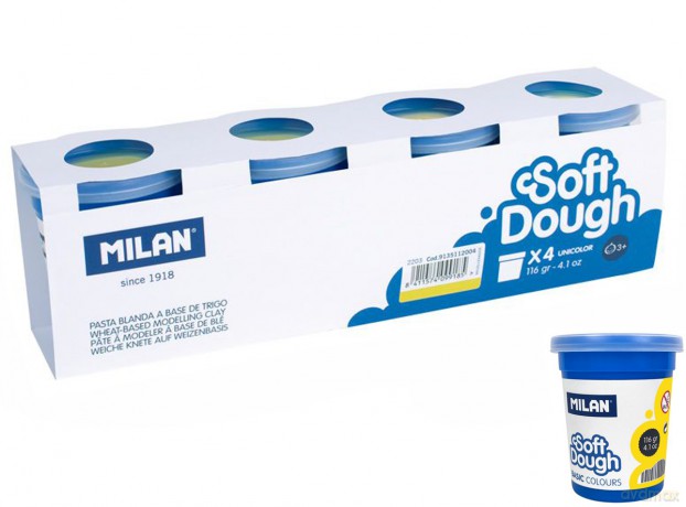 Ciastolina MILAN BASIC 4 słoiczki x 116 g żółta