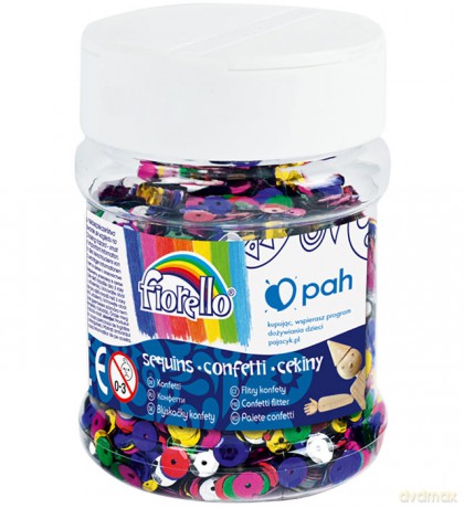 Confetti cekiny kółko łamane słoik 80g Fiorello GR-C80-7