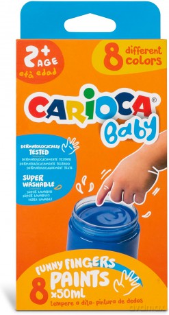 Farba do malowania palcami tempera Carioca 8 kolorów
