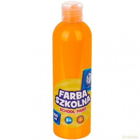 Farba szkolna naturalna tempera Astra 250 ml fluorescencyjna pomarańczowa