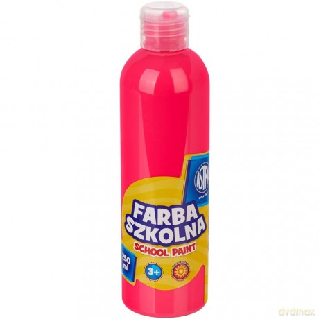 Farba szkolna naturalna tempera Astra 250 ml fluorescencyjna różowa