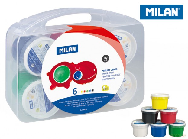 Farby do malowania palcami Milan 6 kolorów 100 ml