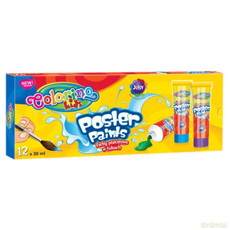 Farby plakatowe w tubach Colorino Kids 30 ml 12 kolorów