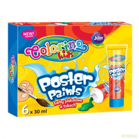 Farby plakatowe w tubach Colorino Kids 30 ml 6 kolorów