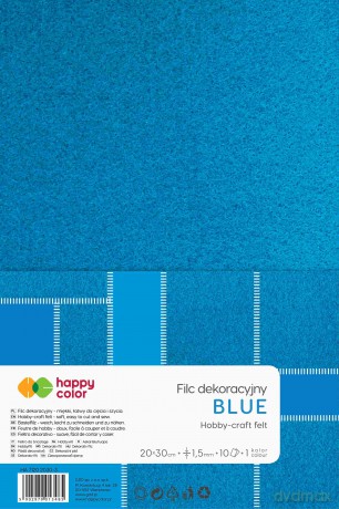 Filc dekoracyjny 20x30 cm 10 ark. niebieski Happy Color