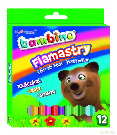 Flamastry brokatowe Bambino 12 kolorów