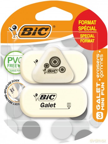 Gumka Galet+Mini Fun BIC blister 2+1szt