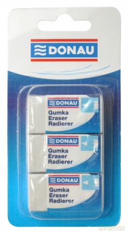 Gumka uniwersalna białą Donau 3 sztuki blister