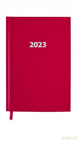 Kalendarz 2023 ekonomiczny A5 dzienny czerwony V1 [KALENDARZ]