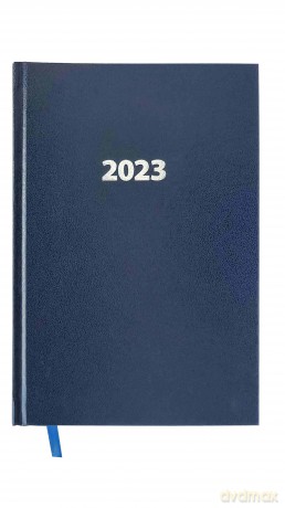 Kalendarz 2023 ekonomiczny A5 dzienny niebieski V2 [KALENDARZ]