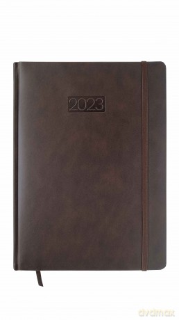 Kalendarz 2023 lux elegance z gumką A4 dzienny coffee V5 [KALENDARZ]
