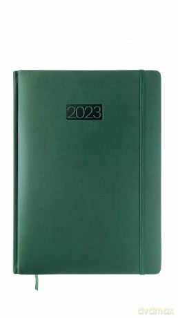 Kalendarz 2023 lux elegance z gumką A4 dzienny green V6 [KALENDARZ]