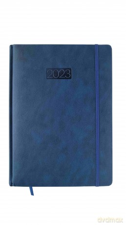 Kalendarz 2023 lux elegance z gumką A4 dzienny niebieski V2 [KALENDARZ]