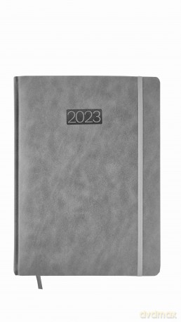 Kalendarz 2023 lux elegance z gumką A4 dzienny szary V4 [KALENDARZ]