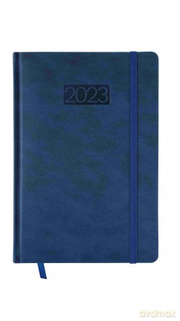 Kalendarz 2023 Lux z gumką A5 tygodniowy niebieski V2 [KALENDARZ]