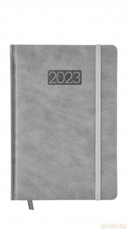 Kalendarz 2023 Lux z gumką A5 tygodniowy szary V4 [KALENDARZ]