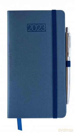Kalendarz 2023 lux z gumką DL tygodniowy blue V5 [KALENDARZ]