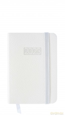 Kalendarz 2023 lux z gumką kieszonkowy biały V8 [KALENDARZ]