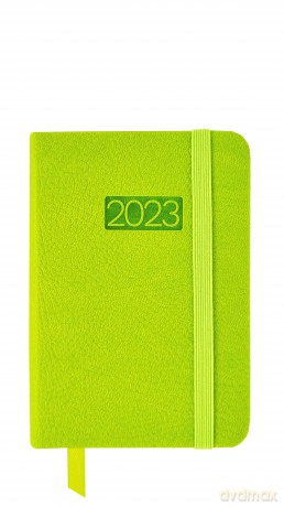 Kalendarz 2023 lux z gumką kieszonkowy zielony V1 [KALENDARZ]