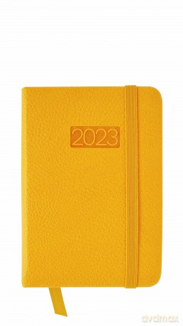 Kalendarz 2023 lux z gumką kieszonkowy żółty V3 [KALENDARZ]