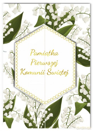 Karnet A5 komunia rozkładany HS konwalie