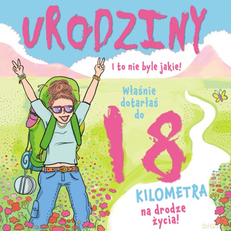 Karnet KW 18 góry dziewczyna hologram