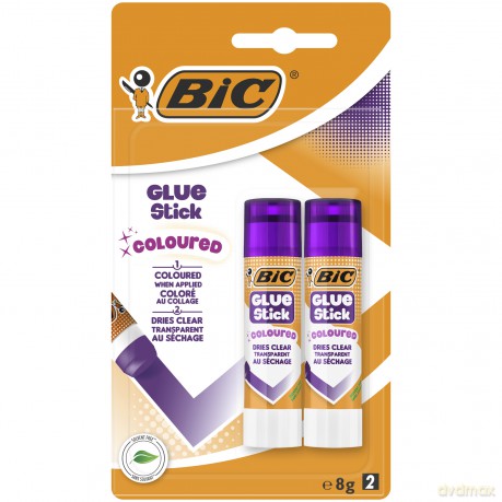 Klej Coloured Glue Stick BIC 8g blister 2 sztuki