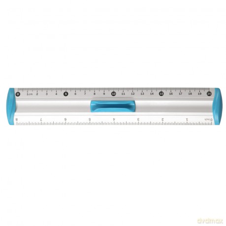 Linijka aluminiowa Tetis 20 cm uchwyt niebieski
