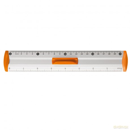 Linijka aluminiowa Tetis 20 cm uchwyt pomarańczowy