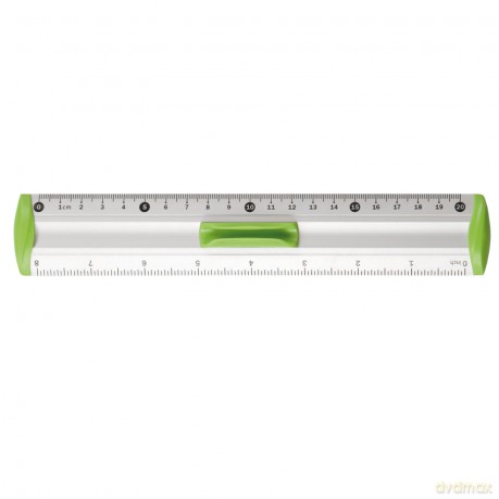 Linijka aluminiowa Tetis 20 cm uchwyt zielony