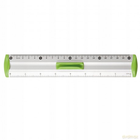 Linijka aluminiowa Tetis 20 cm uchwyt zielony