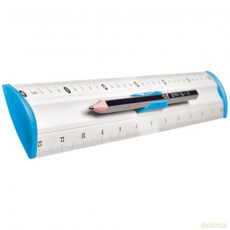 Linijka aluminiowa Tetis 30 cm uchwyt niebieski