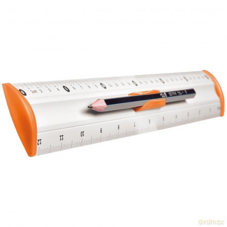 Linijka aluminiowa Tetis 30 cm uchwyt pomarańczowy