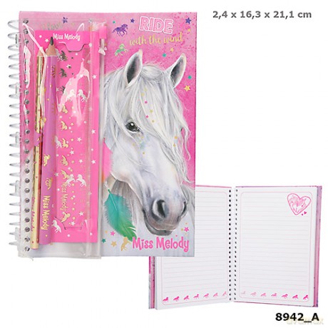Notes z zestawem piśmienniczym miss melody 8942A