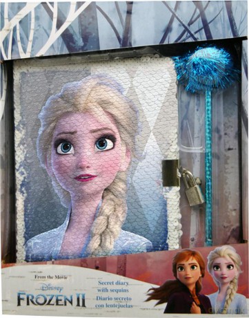 Pamiętnik cekinowy na kłódkę z długopisem Frozen WD20762
