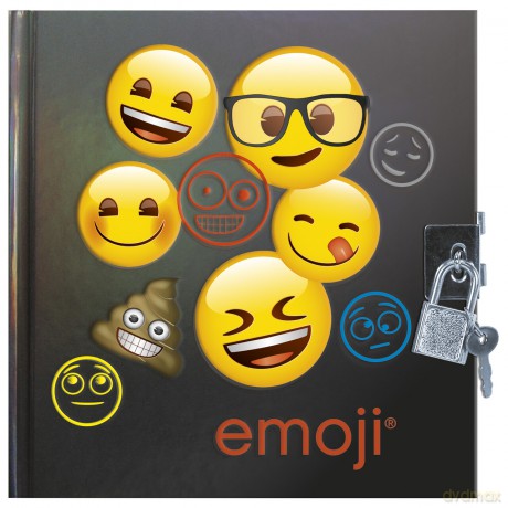 Pamiętnik metalizowany z kłódką emoji 12
