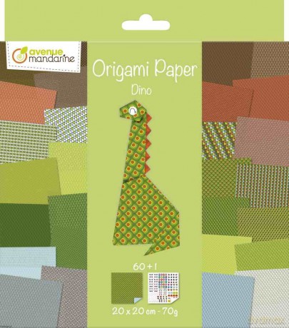 Papier origami 20x20 cm Dino 3 60 arkuszy
