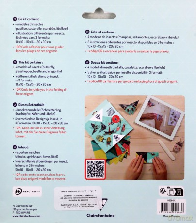Papier origami KIT Owady 3 formaty 60 arkuszy