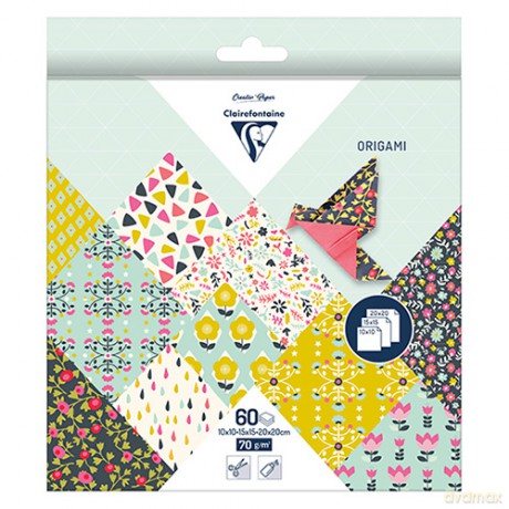 Papier origami Kwiaty 3 formaty 60 arkuszy