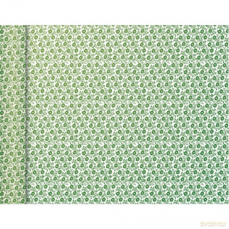 Papier pakowy mini rolki 5x0,35m Zielony kwiaty