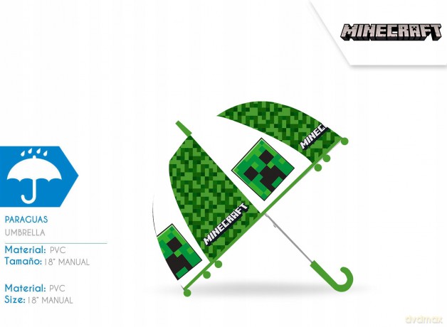 Parasolka Minecraft przezroczysta 19cali MC00007