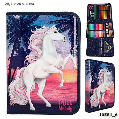 Piórnik 1 komorowy XXL z wyposażeniem Miss Melody Ocean 10584A