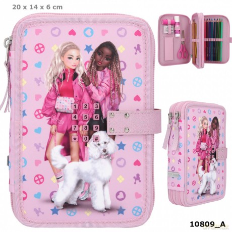 Piórnik 2 komorowy z wyposażeniem na kod Top Model Bling Bling 10809A