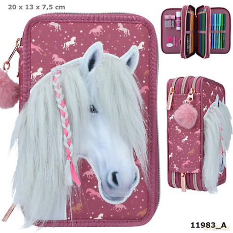 Piórnik 3 komorowy z wyposażeniem Miss Melody Wild Horses 11983A