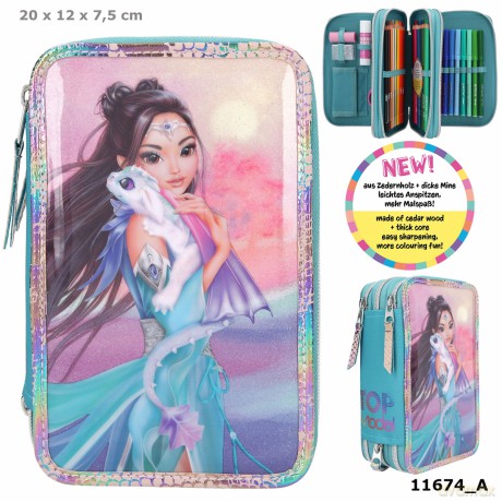 Piórnik 3 komorowy z wyposażeniem Top Model Dragon Love D2 11674A